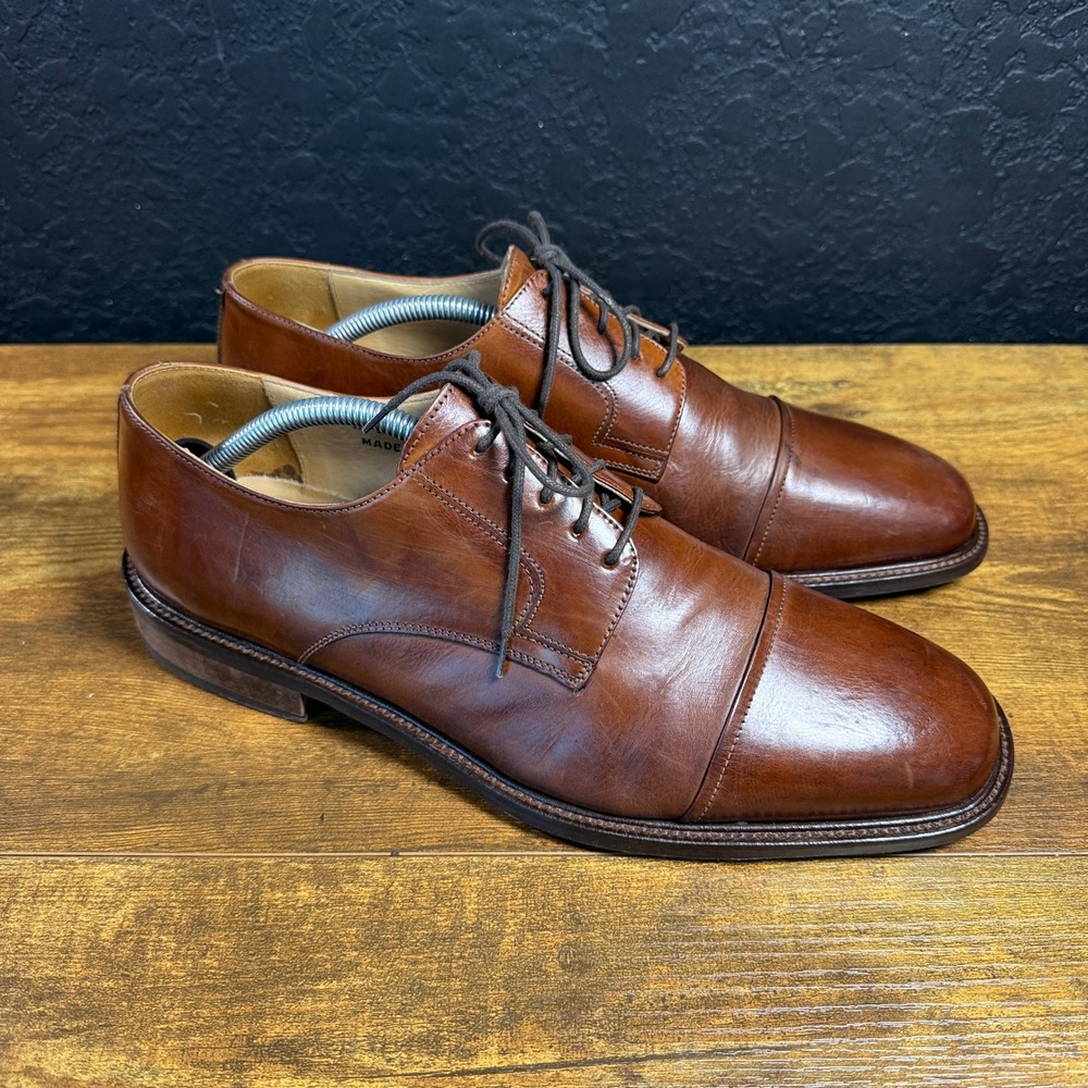 J. Murphy Johnston & Murphy 59-11056 Brown Leather Cap Toe Oxford Mens 10.5 M